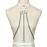 Ladies Leather Straps Body Suspenders with Chains / Fetish Styled Body Harness Accessories - EVE's SECRETS