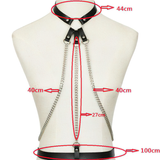 Ladies Leather Straps Body Suspenders with Chains / Fetish Styled Body Harness Accessories - EVE's SECRETS