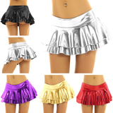 Ladies Sexy Mini Skirt with Low Rise / Fashion Shiny Skirt with Wide Waistband - EVE's SECRETS