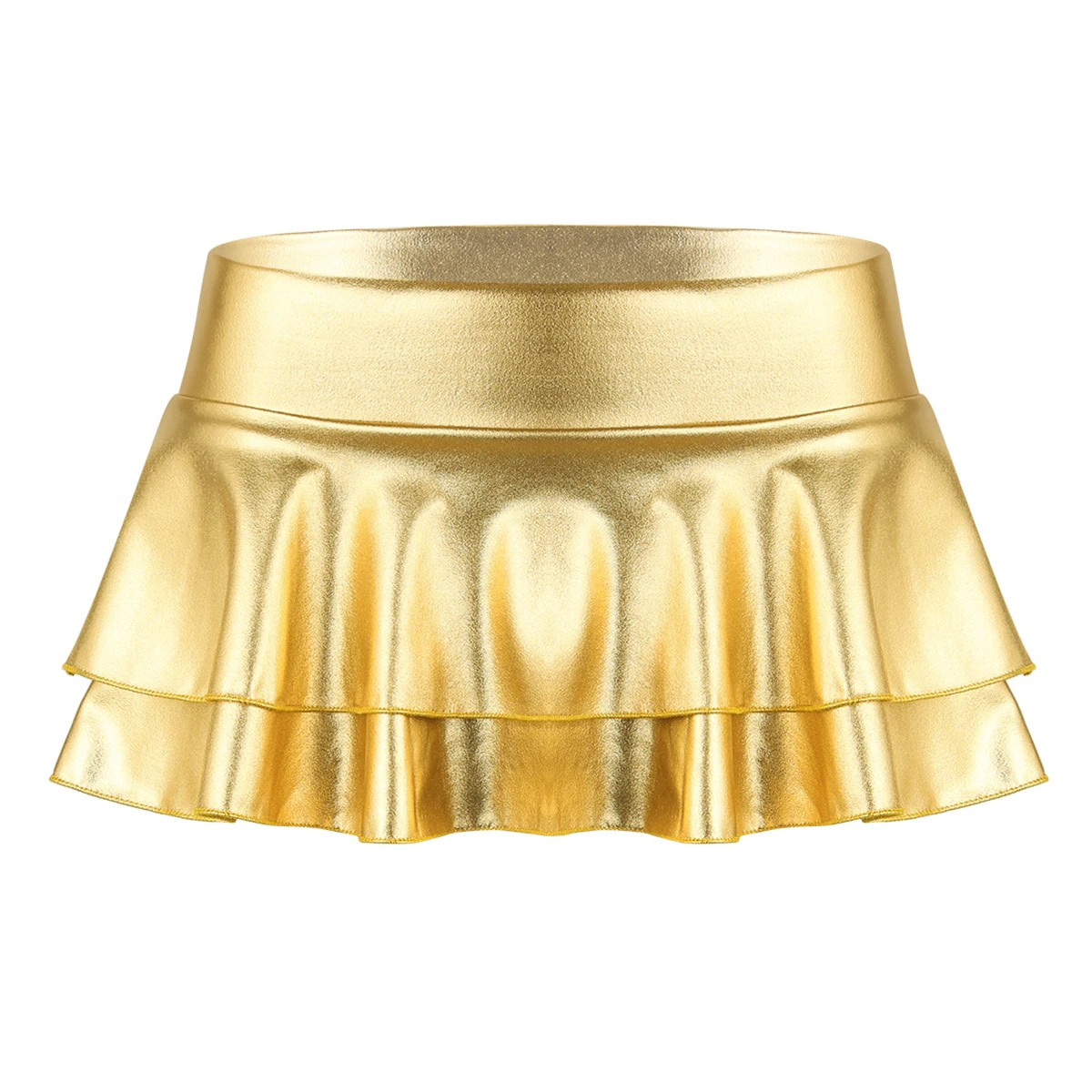 Ladies Sexy Mini Skirt with Low Rise / Fashion Shiny Skirt with Wide Waistband - EVE's SECRETS