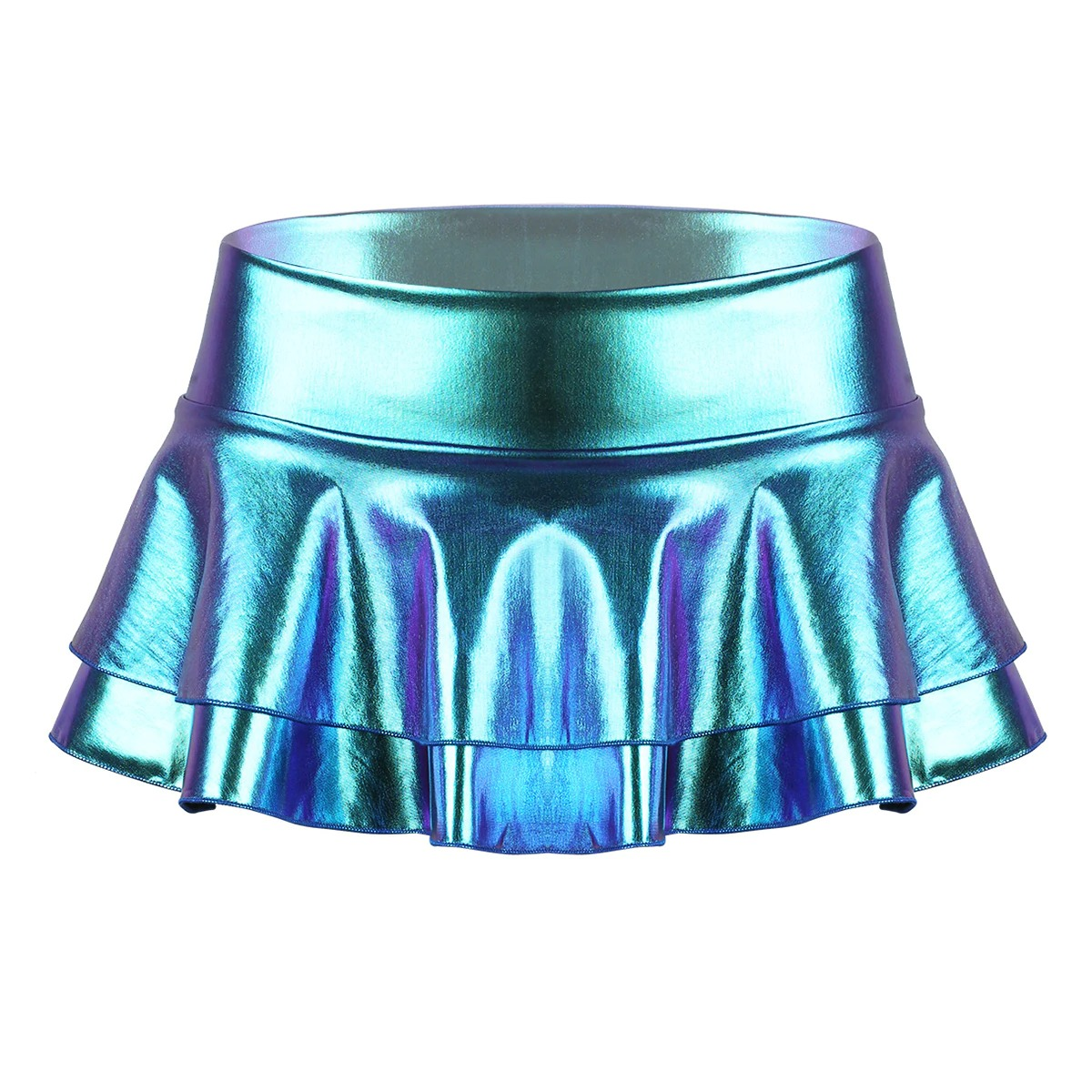 Ladies Sexy Mini Skirt with Low Rise / Fashion Shiny Skirt with Wide Waistband - EVE's SECRETS