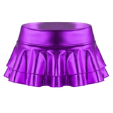Ladies Sexy Mini Skirt with Low Rise / Fashion Shiny Skirt with Wide Waistband - EVE's SECRETS