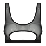 Ladies' Sheer Sleeveless U-Neck Crop Top / Sexy Mesh Bralette / Erotic Outfits for Women - EVE's SECRETS