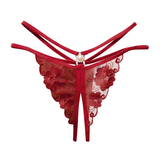 Ladies Transparent Embroidery Briefs / Adult Erotic Lingerie with Lace / Sexy Bikini Panties - EVE's SECRETS