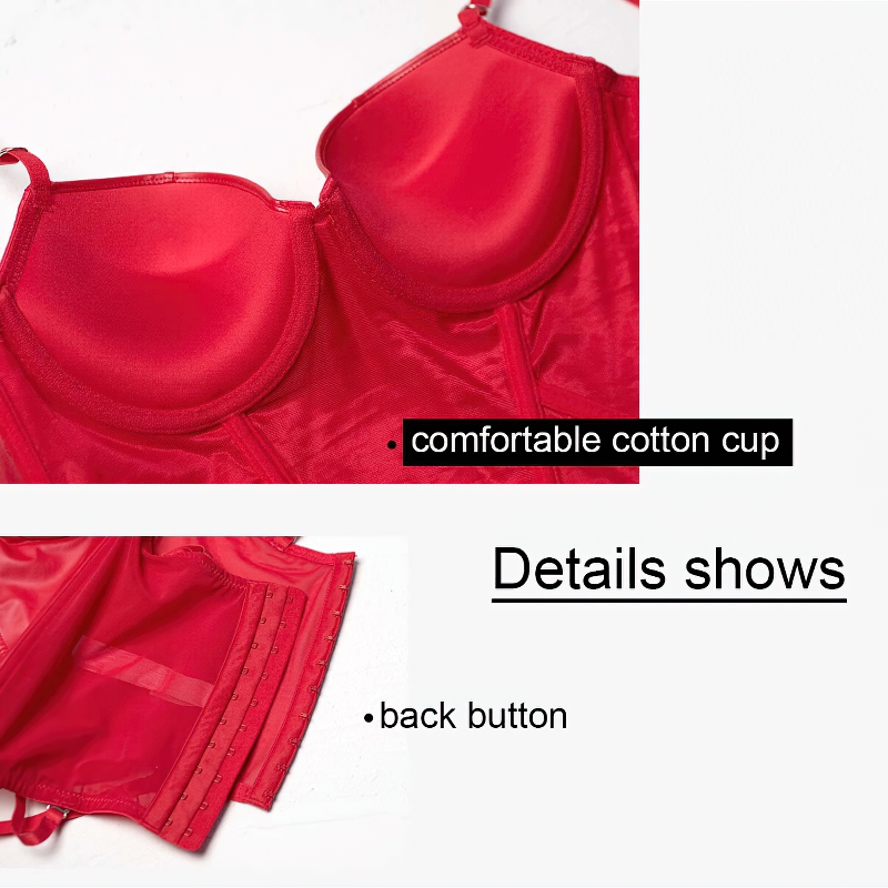 Leather Thongs And Push Up Bra For Women / Sexy Lingerie Set / Female Erotic Underwear - EVE's SECRETS