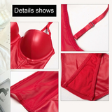 Leather Thongs And Push Up Bra For Women / Sexy Lingerie Set / Female Erotic Underwear - EVE's SECRETS
