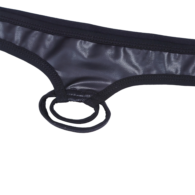 Lingerie Gay Penis Hole Sissy Nightwear Panties / Open Butt Patent Leather Bikini Underpants - EVE's SECRETS