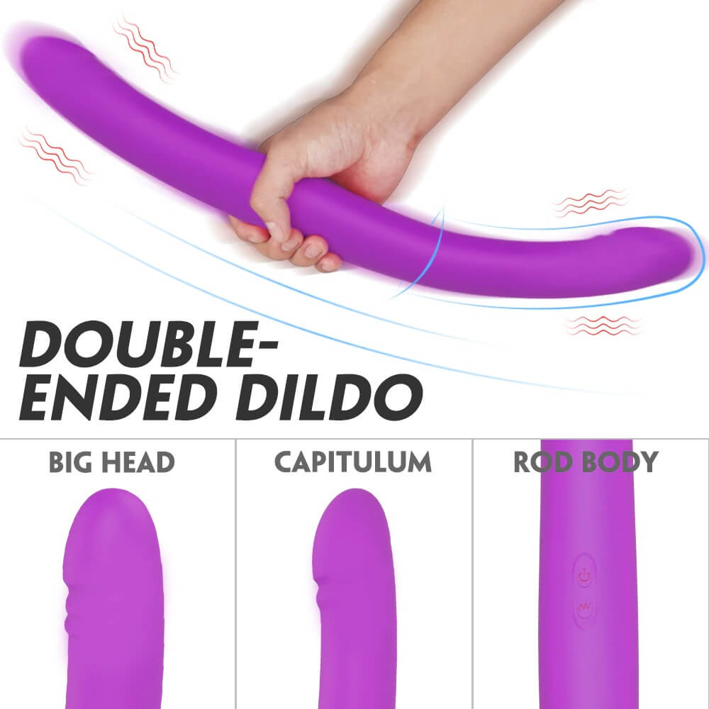 Long Female Vibrating Dildos / Women's Double-Sided Masturbator / Silicone Adult Sex Toys - EVE's SECRETS