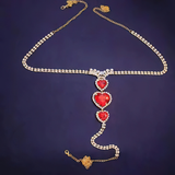 Luxury Crystal Bikini With Red Heart Stone For Women / Girl's Sexy Chains Underwear - EVE's SECRETS