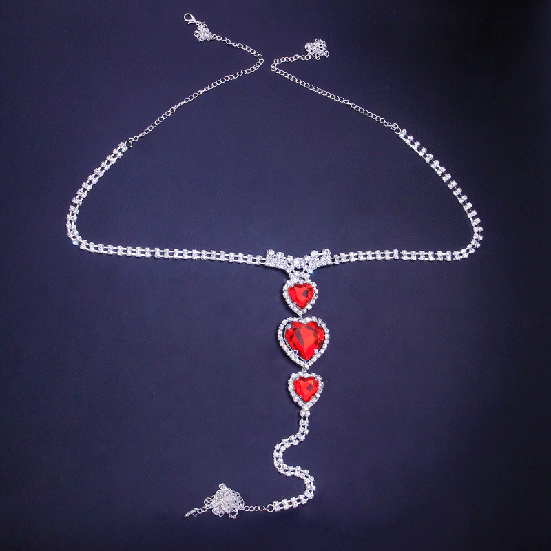Luxury Crystal Bikini With Red Heart Stone For Women / Girl's Sexy Chains Underwear - EVE's SECRETS