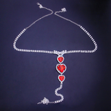 Luxury Crystal Bikini With Red Heart Stone For Women / Girl's Sexy Chains Underwear - EVE's SECRETS