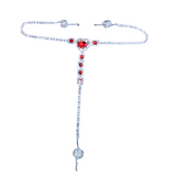 Luxury Crystal Bikini With Red Heart Stone For Women / Girl's Sexy Chains Underwear - EVE's SECRETS