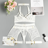 Luxury Hollow Out Exotic Sets With Garters / Sexy Hot Transparent Lingerie / Erotic Female Set - EVE's SECRETS