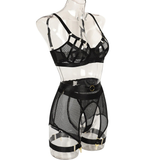 Luxury Hollow Out Exotic Sets With Garters / Sexy Hot Transparent Lingerie / Erotic Female Set - EVE's SECRETS