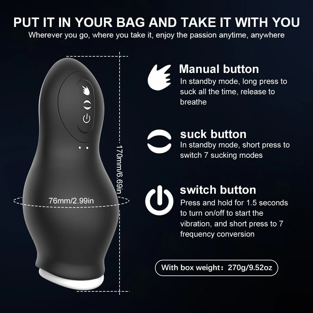 Male Blowjob Sex Toys / Sucking Vibrator for Men / Silicone Masturbation Cup - EVE's SECRETS