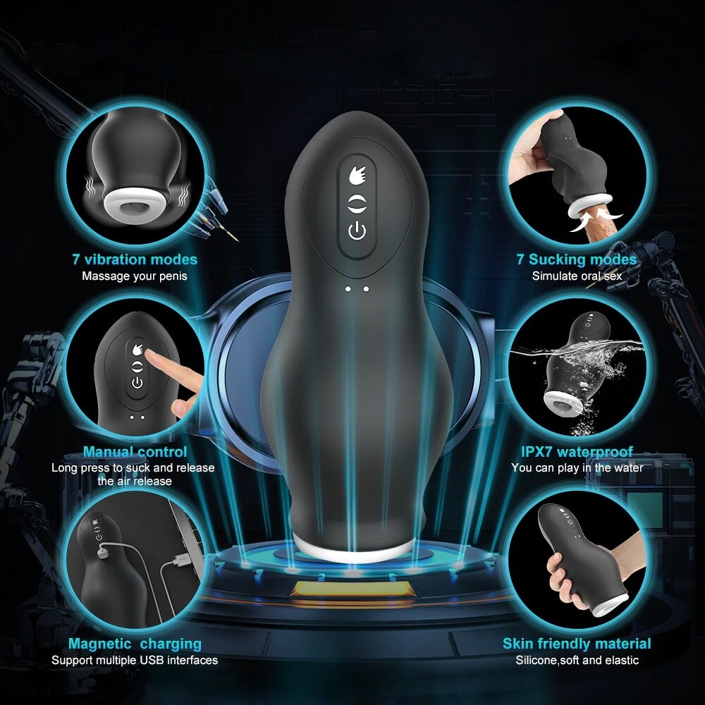 Male Blowjob Sex Toys / Sucking Vibrator for Men / Silicone Masturbation Cup - EVE's SECRETS