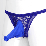 Male Low Rise Crotchless Lingerie / Lace Briefs Elastic Bulge Pouch / Open Butt Bowknot Underwear - EVE's SECRETS
