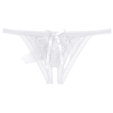 Male Low Rise Crotchless Lingerie / Lace Briefs Elastic Bulge Pouch / Open Butt Bowknot Underwear - EVE's SECRETS