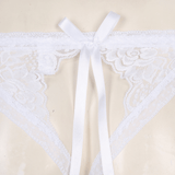 Male Low Rise Crotchless Lingerie / Lace Briefs Elastic Bulge Pouch / Open Butt Bowknot Underwear - EVE's SECRETS
