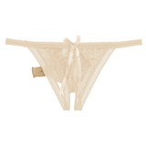 Male Low Rise Crotchless Lingerie / Lace Briefs Elastic Bulge Pouch / Open Butt Bowknot Underwear - EVE's SECRETS