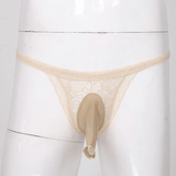 Male Low Rise Crotchless Lingerie / Lace Briefs Elastic Bulge Pouch / Open Butt Bowknot Underwear - EVE's SECRETS