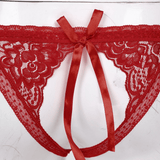 Male Low Rise Crotchless Lingerie / Lace Briefs Elastic Bulge Pouch / Open Butt Bowknot Underwear - EVE's SECRETS