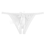 Male Low Rise Crotchless Lingerie / Lace Briefs Elastic Bulge Pouch / Open Butt Bowknot Underwear - EVE's SECRETS