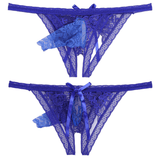 Male Low Rise Crotchless Lingerie / Lace Briefs Elastic Bulge Pouch / Open Butt Bowknot Underwear - EVE's SECRETS