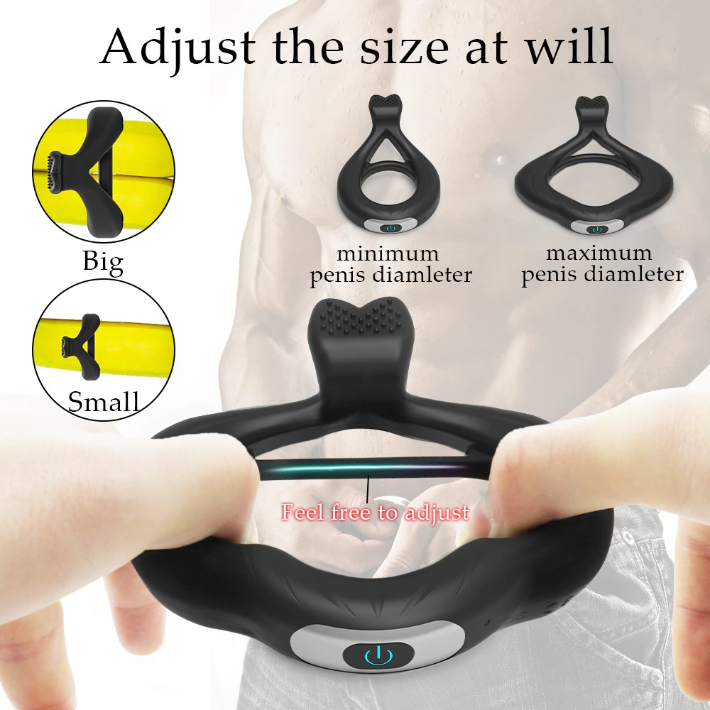 Male Penis Vibrating Ring for Delay Ejaculation with 10 Modes / Cock Ring for Men / Adult Sex Toys - EVE's SECRETS