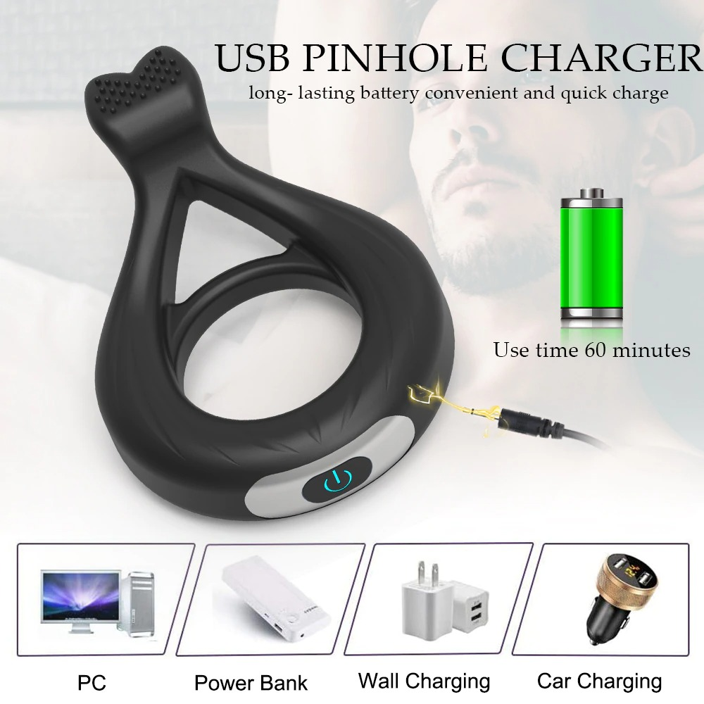 Male Penis Vibrating Ring for Delay Ejaculation with 10 Modes / Cock Ring for Men / Adult Sex Toys - EVE's SECRETS