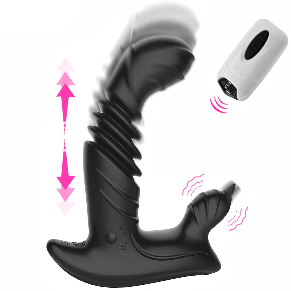 Male Prostate Massage Vibrator / Automatic Telescopic Butt Plugs with Remote Control - EVE's SECRETS