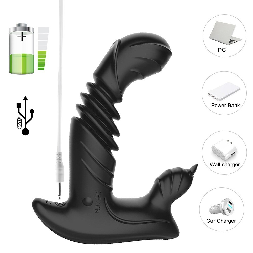 Male Prostate Massage Vibrator / Automatic Telescopic Butt Plugs with Remote Control - EVE's SECRETS
