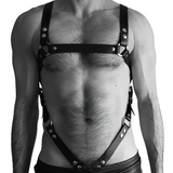 Male PU Leather Body Harness / Men's Black Adjustable Shoulder Belts - EVE's SECRETS