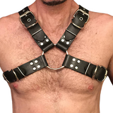 Male PU Leather Body Harness / Men's Black Adjustable Shoulder Belts - EVE's SECRETS