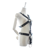 Male PU Leather Body Harness / Men's Black Adjustable Shoulder Belts - EVE's SECRETS