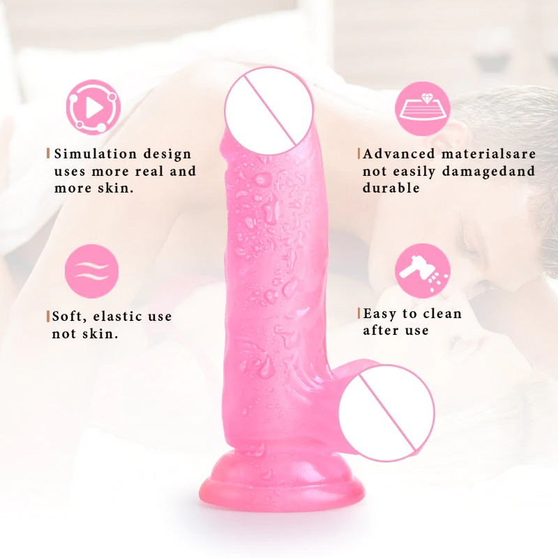 Male Realistic Jelly Dildo With Suction Cup / Artificial Dick for Masturbation / Women's Sex toys - EVE's SECRETS
