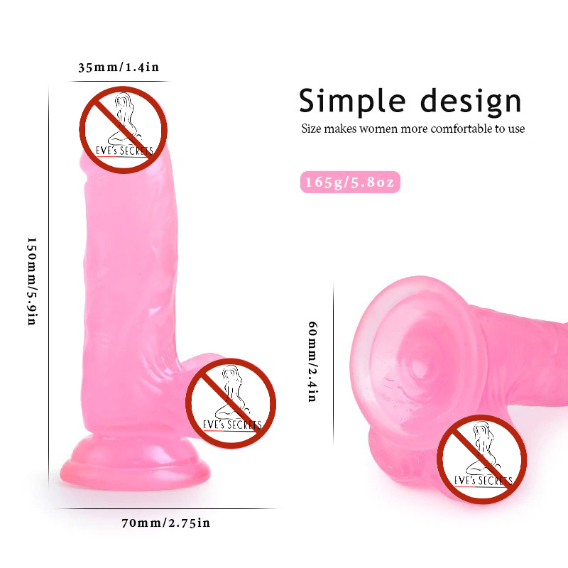 Male Realistic Jelly Dildo With Suction Cup / Artificial Dick for Masturbation / Women's Sex toys - EVE's SECRETS