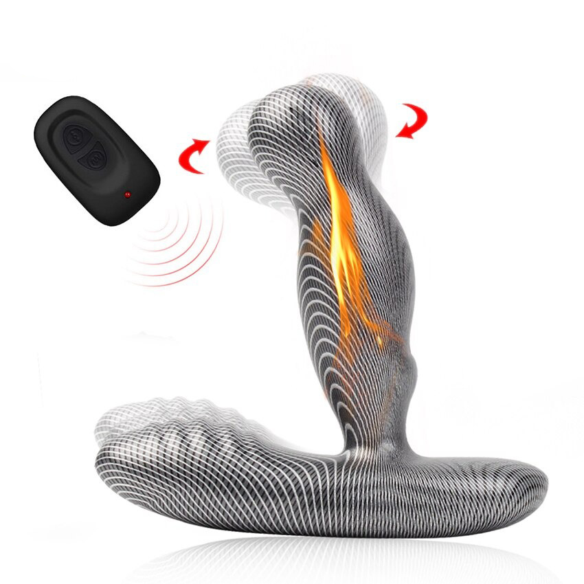 Male Rotating Vibrating Prostate Massager / Heating Butt Plug with Remote Control - EVE's SECRETS