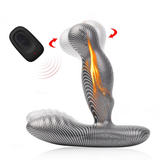 Rotierender, vibrierender Prostata-Massagegerät/Heiz-Buttplug für Männer mit Fernbedienung