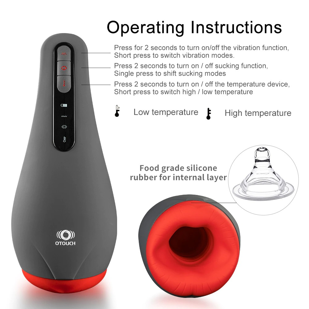 Male Silicone Masturbator Vibrator / Automatic Heating and Sucking Blowjob Machine - EVE's SECRETS