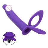 Male Strap-On Dildo with Bullet Vibrator / Double Penetration Dildo for Adult - EVE's SECRETS