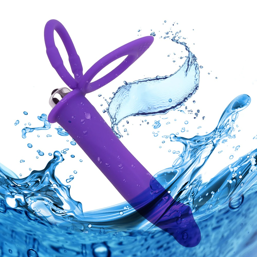Male Strap-On Dildo with Bullet Vibrator / Double Penetration Dildo for Adult - EVE's SECRETS