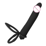 Male Strap-On Dildo with Bullet Vibrator / Double Penetration Dildo for Adult - EVE's SECRETS