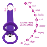 Male Strap-On Dildo with Bullet Vibrator / Double Penetration Dildo for Adult - EVE's SECRETS