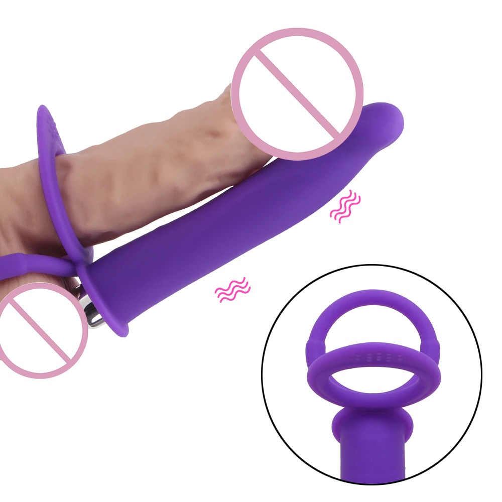 Male Strap-On Dildo with Bullet Vibrator / Double Penetration Dildo for Adult - EVE's SECRETS