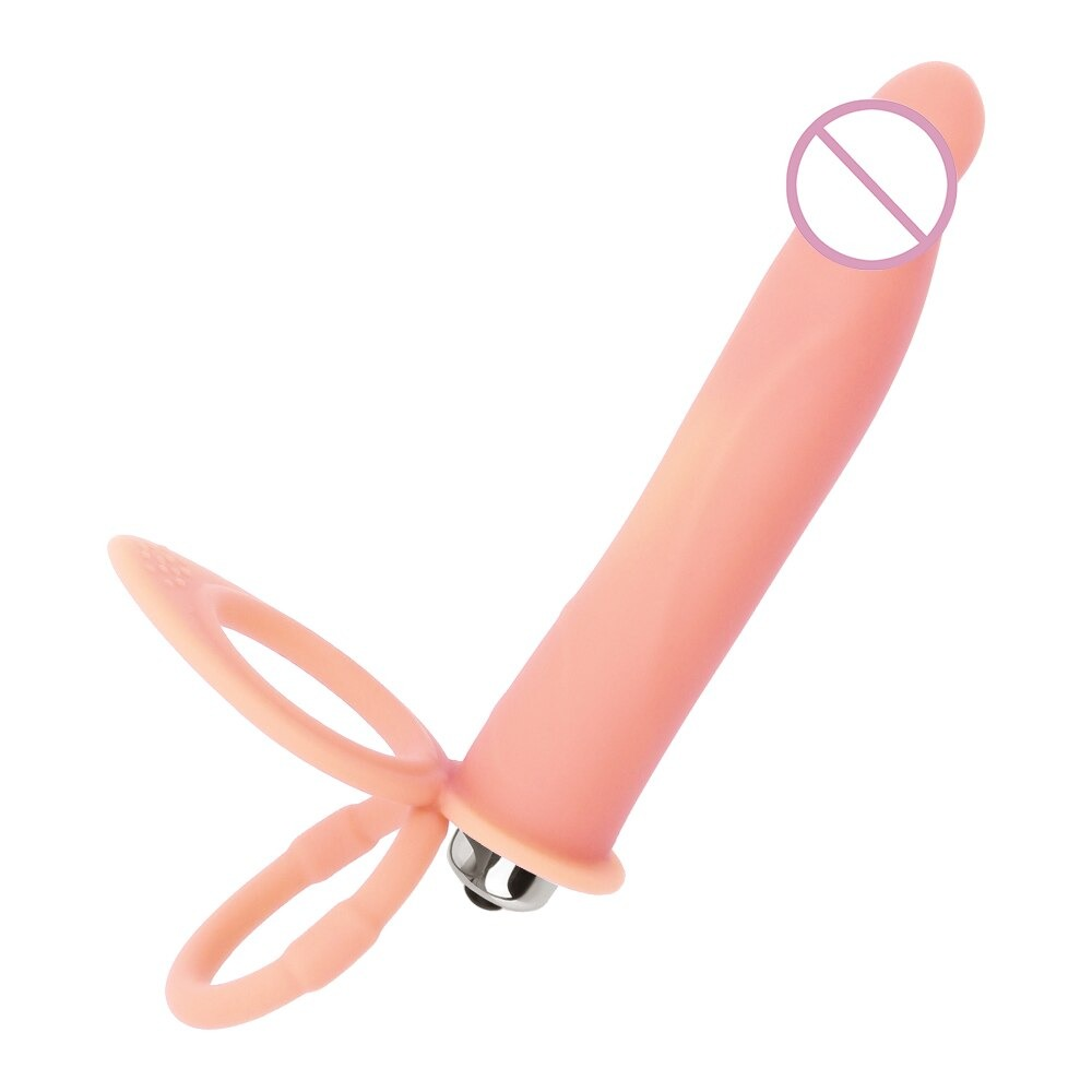 Male Strap-On Dildo with Bullet Vibrator / Double Penetration Dildo for Adult - EVE's SECRETS