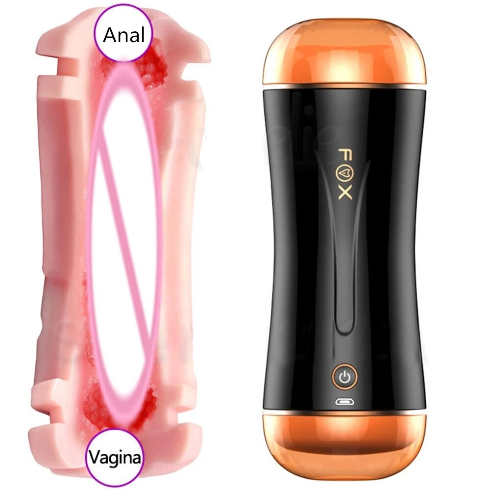 Male Vagina Anal Double Channel Masturbator / Men Masturbation Cup Realistic Pussy - EVE's SECRETS