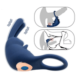 Male 10-Speed Vibrating Rabbit Cock Ring with Clit Stimulation Option / Sex Toys for Couples - EVE's SECRETS