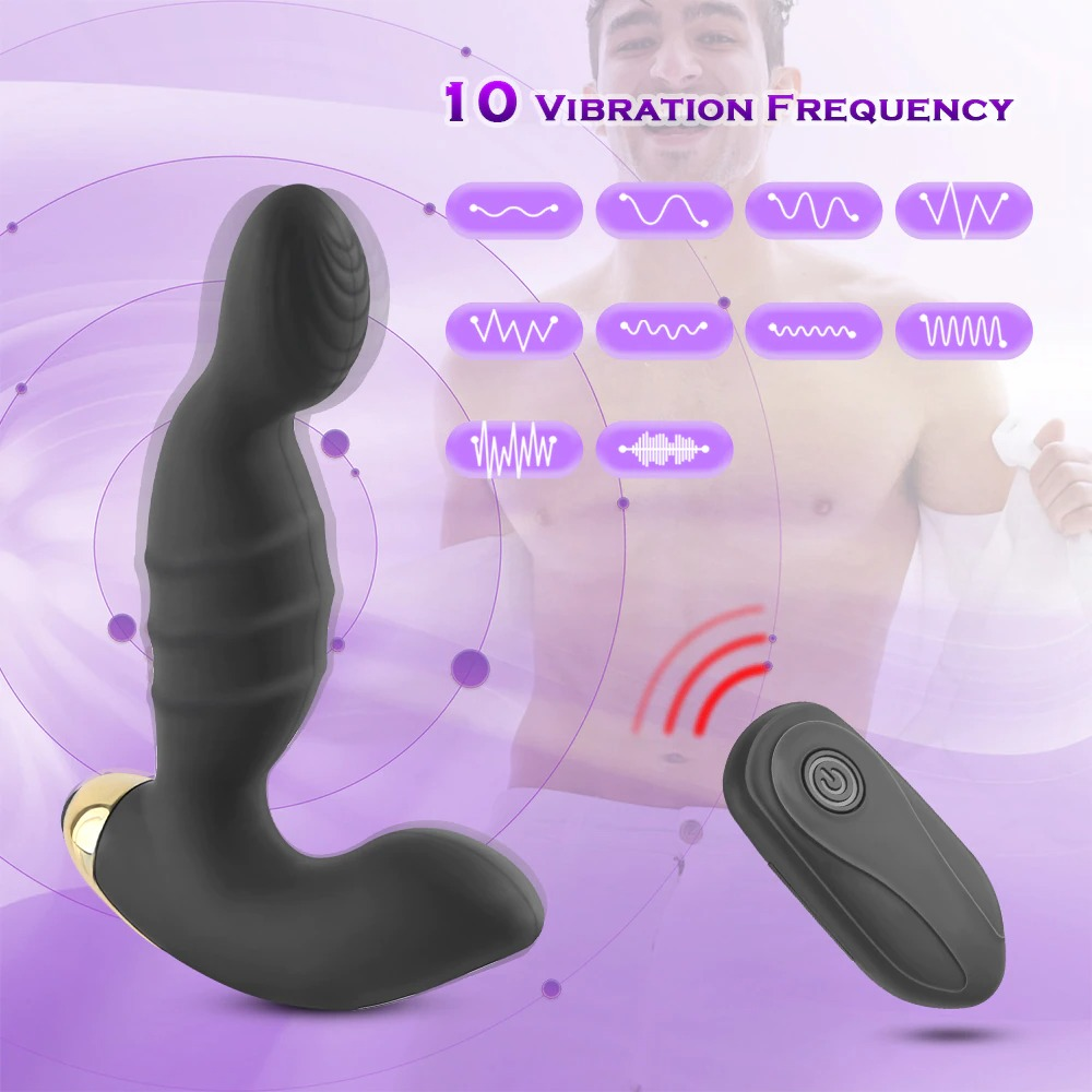 Male Vibrator Prostate Massager / Silicone Anal Plug with Ring / Men Sex Toy Prostate Stimulator - EVE's SECRETS