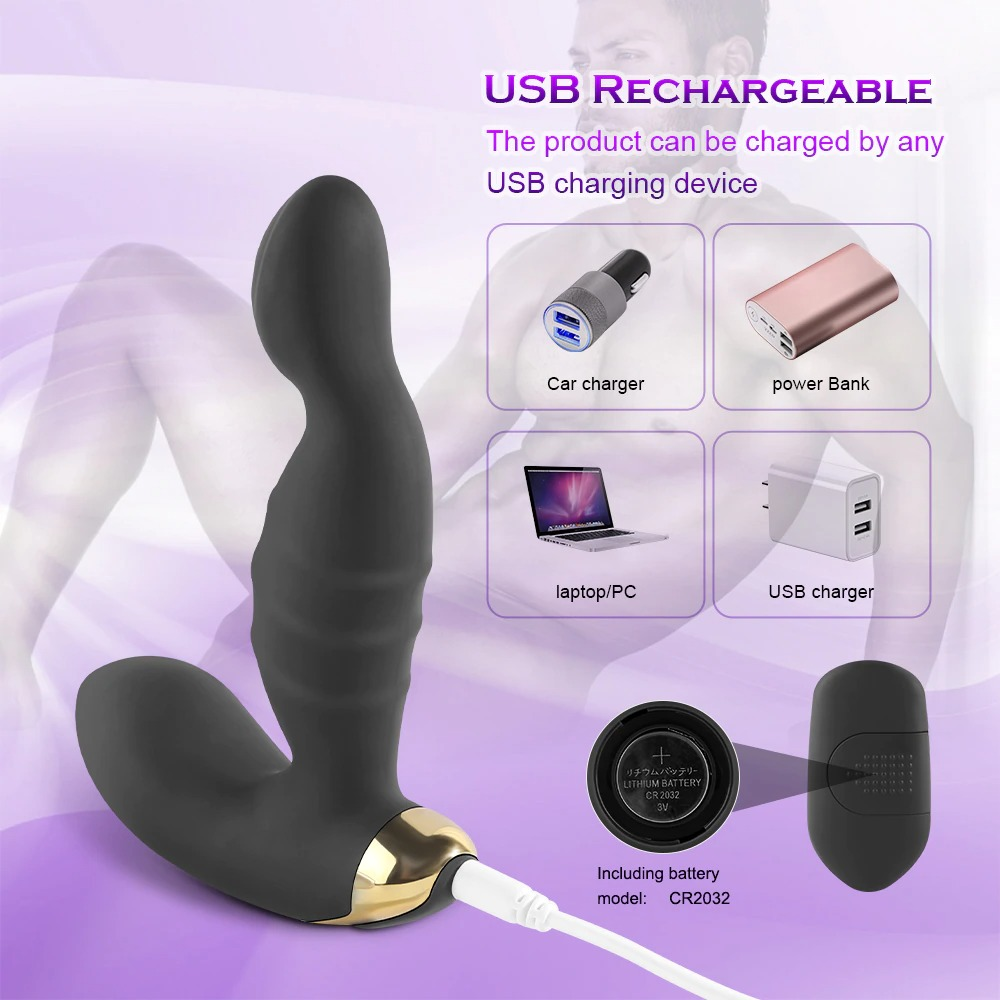 Male Vibrator Prostate Massager / Silicone Anal Plug with Ring / Men Sex Toy Prostate Stimulator - EVE's SECRETS
